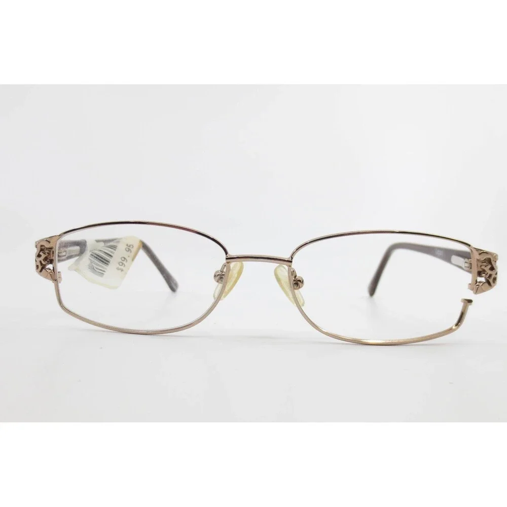 Legacy WM 5100 Eyeglasses Brown Gold Oval Frames 49-16-135 Filigree Temples
